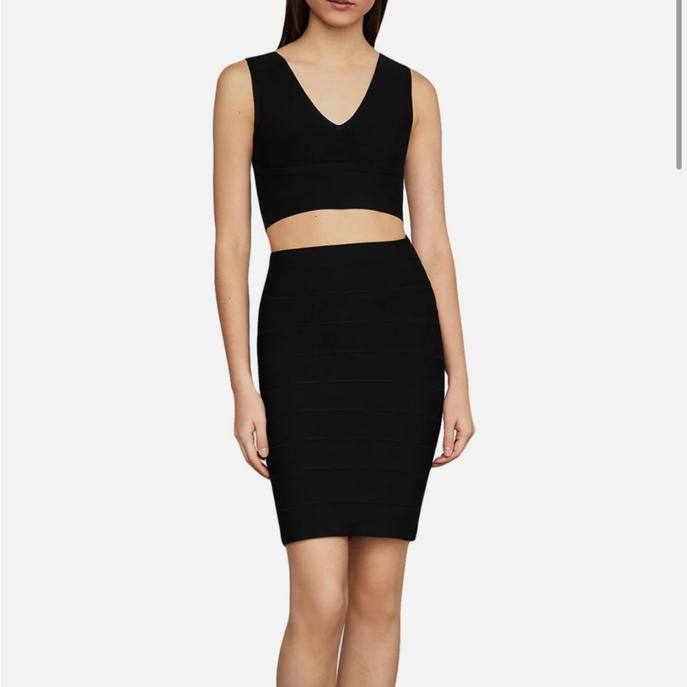 BCBG Alexa High Waist Tight Bandage Skirt, Black, Size Medium
